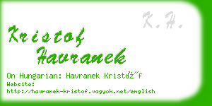 kristof havranek business card